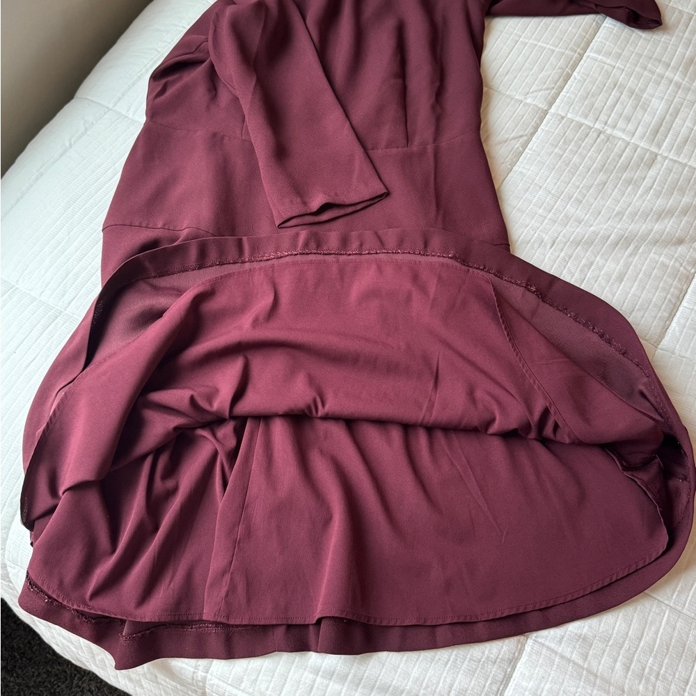 Ann Taylor burgundy dress with 3/4 sleeves, size 8 - Picture 5 of 11